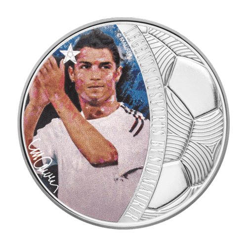 Pièce 1 once d'argent Cristiano Ronaldo | Légendes du sport - Soccer | Série Les grandes vedettes 2018