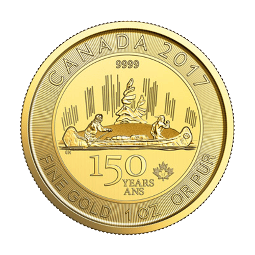 1 oz 2017 Damaged Certicard Canadian 150th Special Edition Voyageur Gold Coin | Royal Canadian Mint