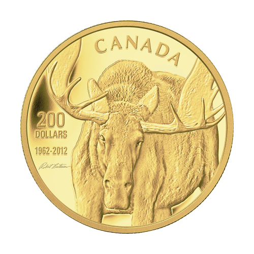Pièce d'or de 200 $ Orignal canadienne 2012 de 1 once