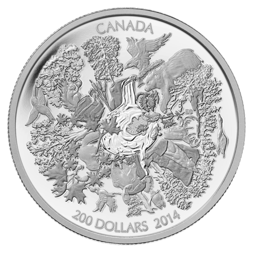 Pièce 2 onces d'argent 200 $ pour 200 $ Année aléatoire