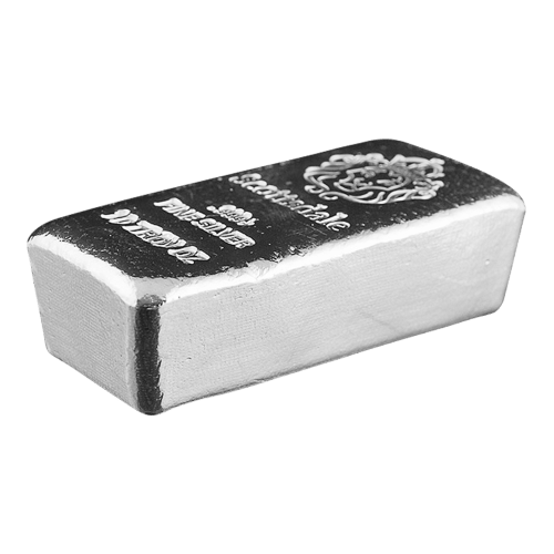 10 oz Cast Silver Bar | Scottsdale Mint