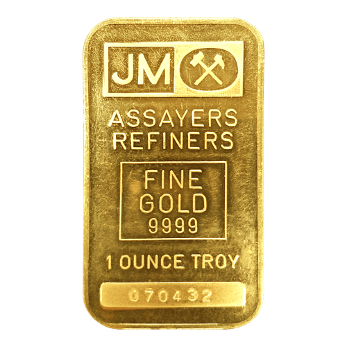 Lingot 1 once d'or Dos vierge avec certificat | Johnson Matthey
