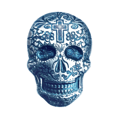 2 onces Crâne d'argent Croix coulé à la main | Monarch Precious Metals