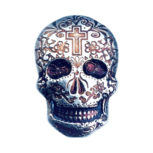 2 onces Crâne d'argent Croix coulé à la main | Monarch Precious Metals