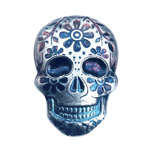 2 oz Hand Poured Marigold Silver Skull | Monarch Precious Metals