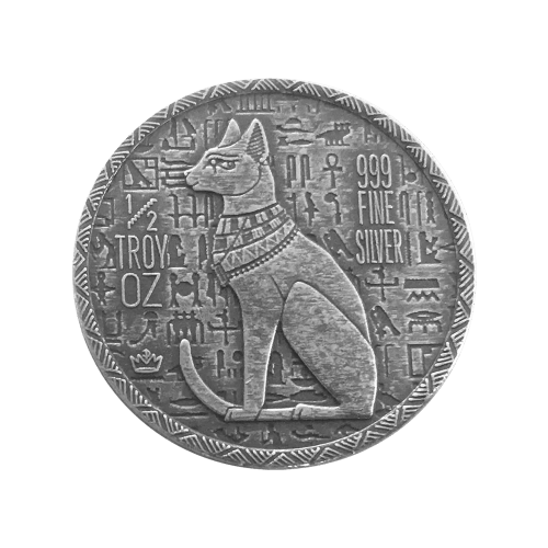 1/2 oz Egyptian Cat Goddess Bastet Silver Round | Monarch Precious