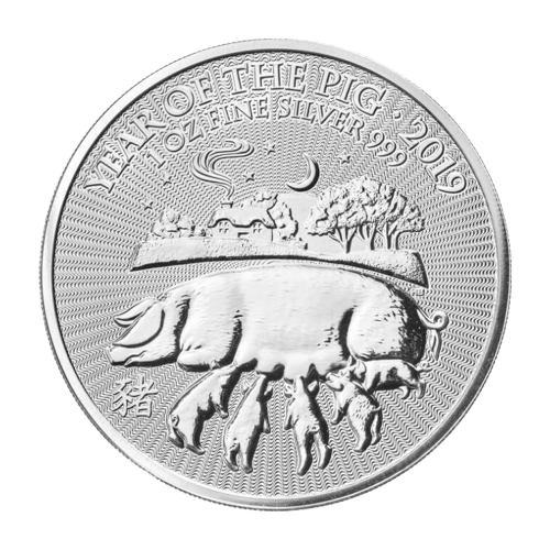 Pièce 1 once d'argent Lunaire Année du Cochon 2019 | La Monnaie royale
