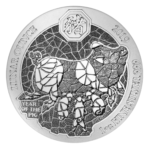1 oz 2019 Lunar Year of the Pig Silver Coin | Rwanda