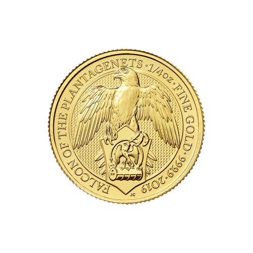 1/4 oz 2019 Queen's Beasts Falcon of the Plantagenets Gold Coin | The Royal Mint