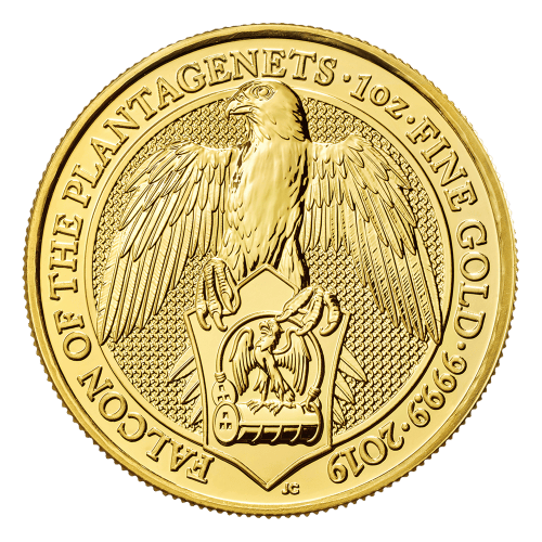 1 oz 2019 Queen's Beasts Falcon of the Plantagenets Gold Coin | The Royal Mint