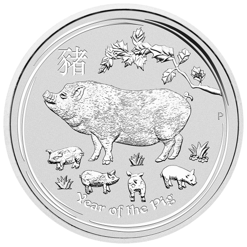 Pièce 5 onces d'argent Lunaire Année du Cochon 2019 | Monnaie de Perth