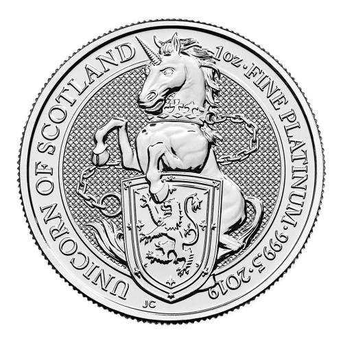 1 oz 2019 Queen's Beasts Unicorn of Scotland Platinum Coin | The Royal Mint
