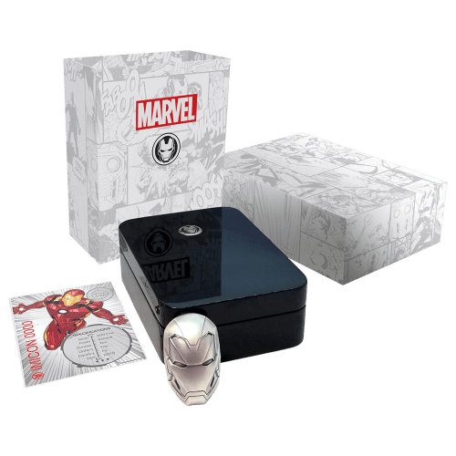 Pièce 2 onces d'argent Masque d'Iron Man 2019