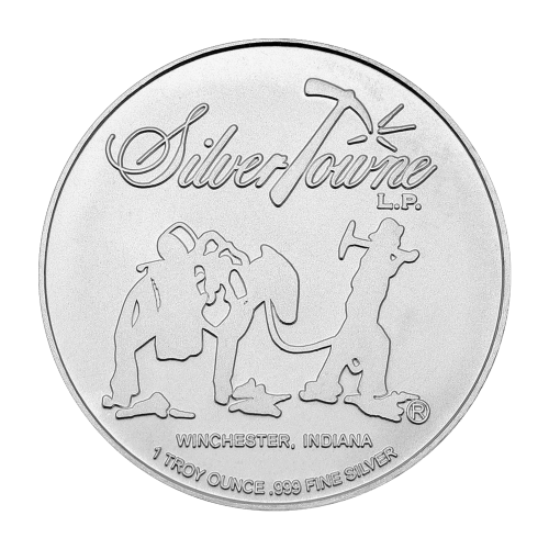 1 oz Prospector Poker Chip Silver Round | Silvertowne Mint