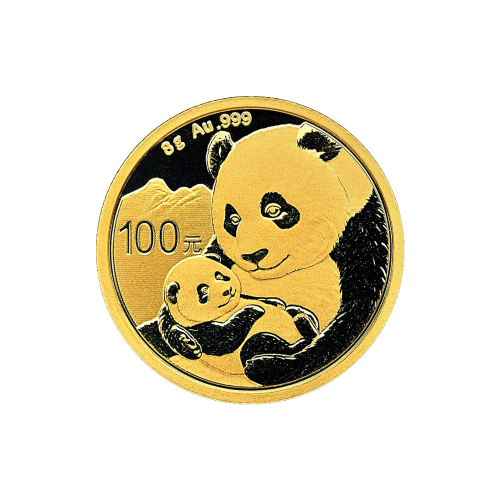 Pièce 8 grammes d'or Panda Chine 2019