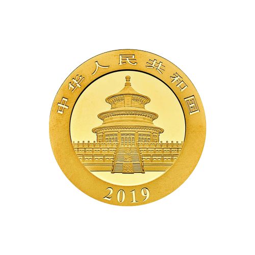 Pièce 8 grammes d'or Panda Chine 2019