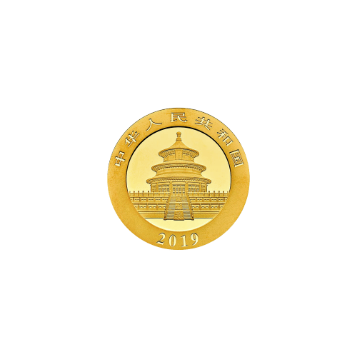 Pièce 1 gramme d'or Panda Chine 2019