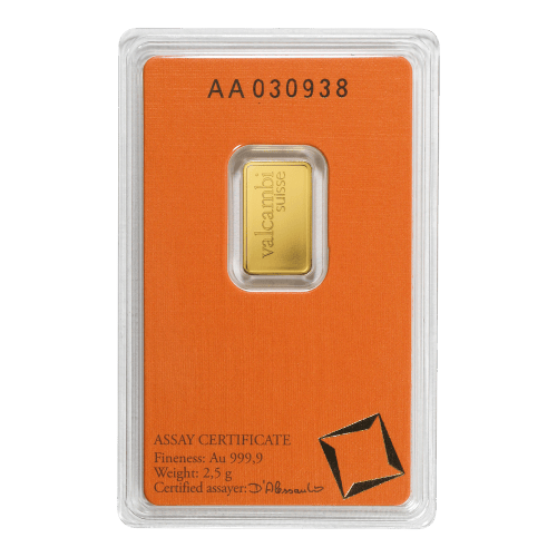 2.5 gram Gold Bar | Valcambi