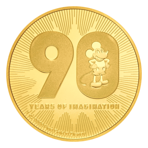 1 oz 2018 Disney: Mickey Mouse 90th Anniversary Gold Coin | New