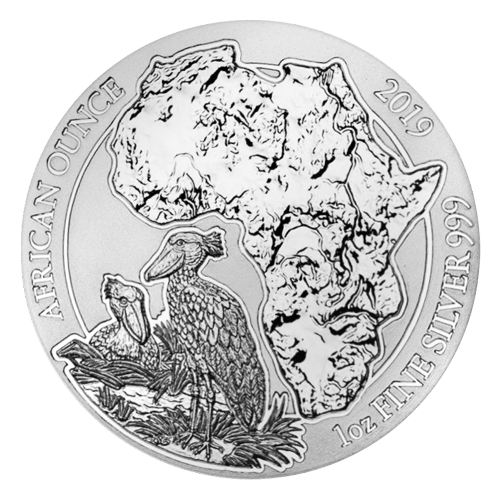Pièce 1 once d'argent Bec-en-sabot africain Rwanda 2019