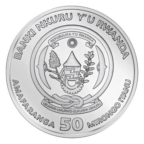 Pièce 1 once d'argent Bec-en-sabot africain Rwanda 2019