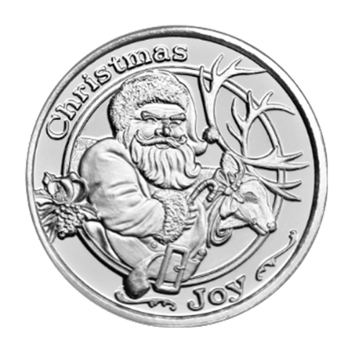 Ronde 1 once d'argent Père Noël et Renne | Monnaie de SilverTowne