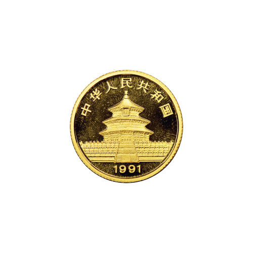 Pièce d'or Panda Chine 1991 1/10 once