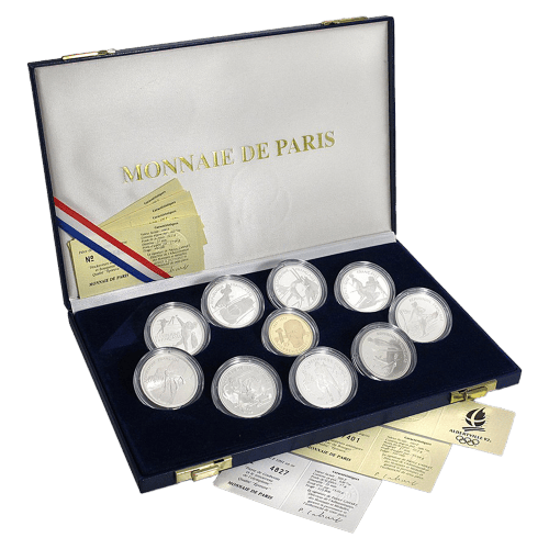 1992 Albertville Olympic 10 Piece Coin Set