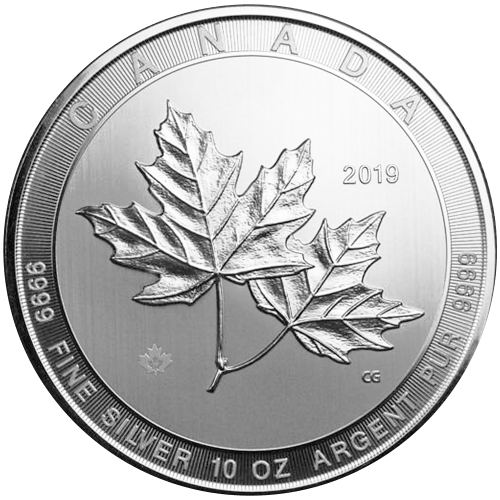 Pièce 10 onces d'argent Magnifiques feuilles d'érable 2019 | Monnaie royale canadienne