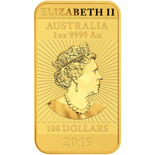 Pièce rectangulaire 1 once d'or Dragon 2019 | Monnaie de Perth
