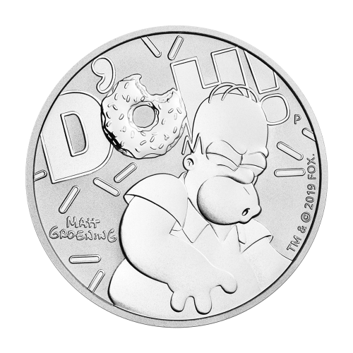 Pièce 1 once d'argent Homer Simpson 2019 | Monnaie de Perth