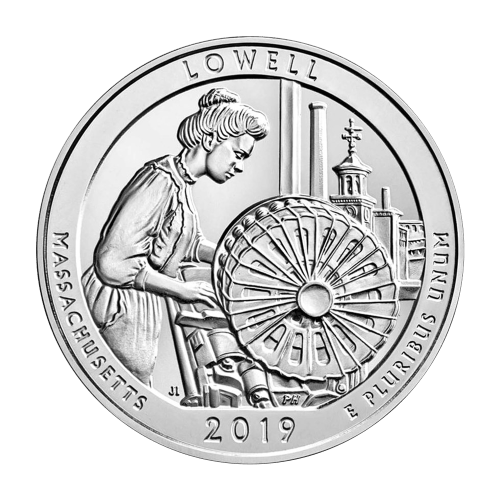 Pièce 5 onces d'argent Amérique la Belle : Lowell National Historic Park 2019 | Monnaie des États-Unis