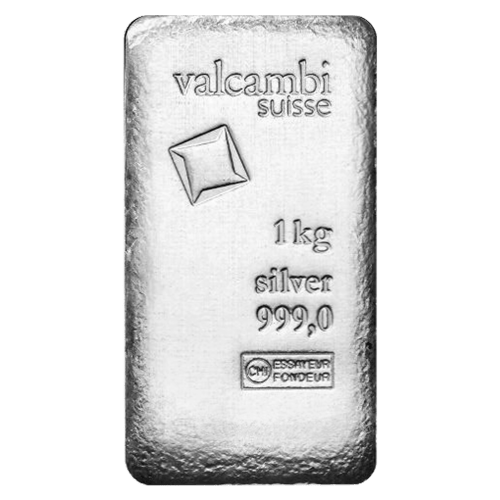 1 kilo Antique Finish Silver Bar | Valcambi