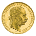 Pièce d'or refrappée 8 florins 20 francs autrichiens d'année aléatoire