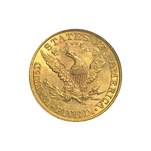 Pièce 5 $ en or MS-62 Liberté Demi Aigle Année aléatoire | Monnaie des États-Unis