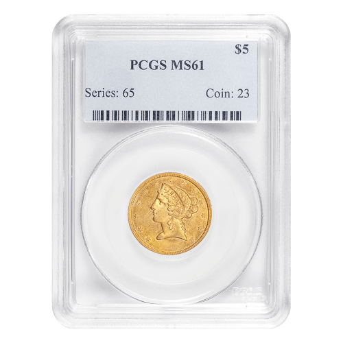 Random Year $5 Liberty Half Eagle MS-61 Gold Coin | United States Mint