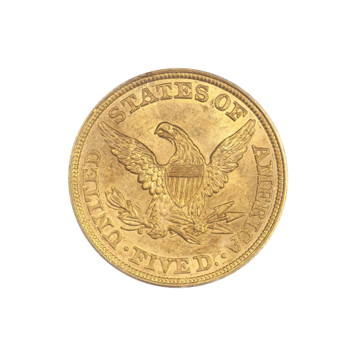 Random Year $5 Liberty Half Eagle MS-61 Gold Coin | United States Mint