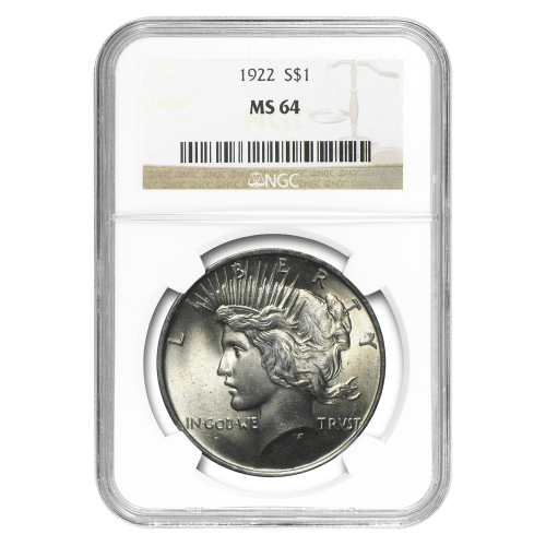 Pièce en argent MS-64 NGC Dollar de la Paix en argent Année aléatoire | Monnaie des États-Unis