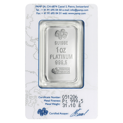 1 oz Platinum Bar | PAMP Suisse