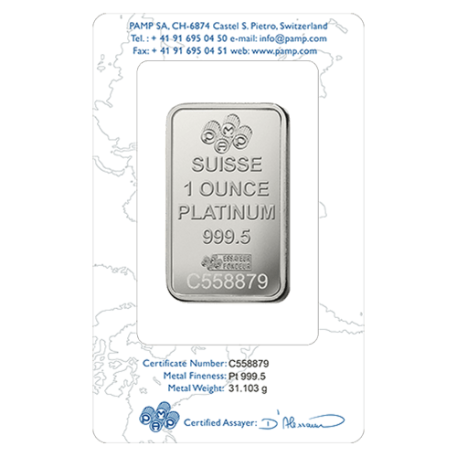 1 oz Platinum Bar | PAMP Suisse