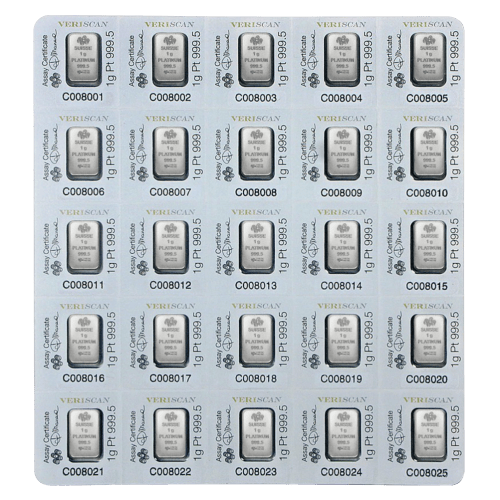 25 x 1 Multigram Platinum Bar | PAMP Suisse