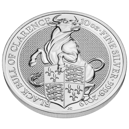 10 oz 2019 Queen's Beasts Black Bull of Clarence Silver Coin | The Royal Mint