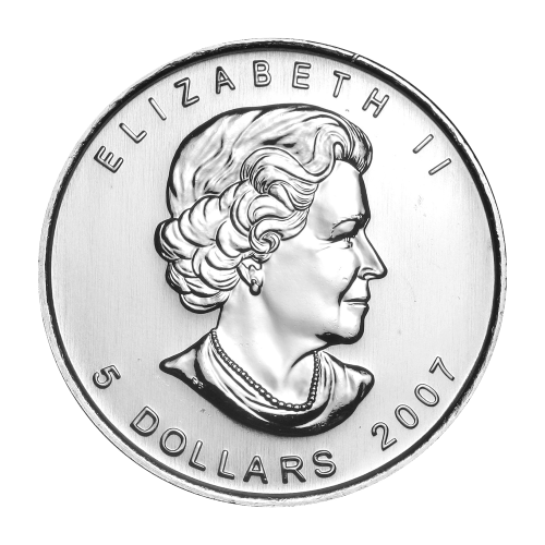 Pièce 1 once d'argent Feuille d'érable canadienne 2007