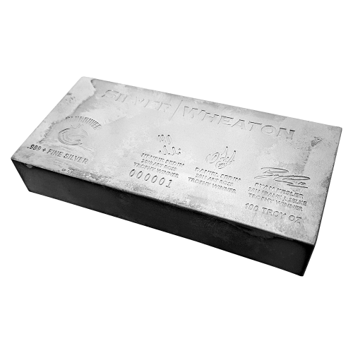 100 oz Silver Wheaton Vancouver Canucks Silver Bar