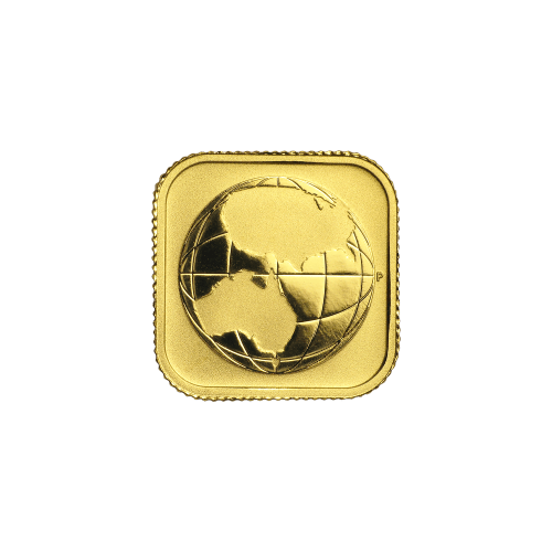 Pièce carrée 1/10 once d'or Carte 2017 | Monnaie de Perth