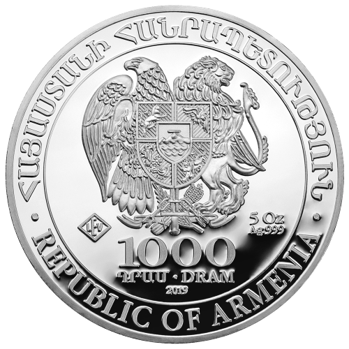 Pièce 5 onces d'argent Arche de Noé Arménie 2019