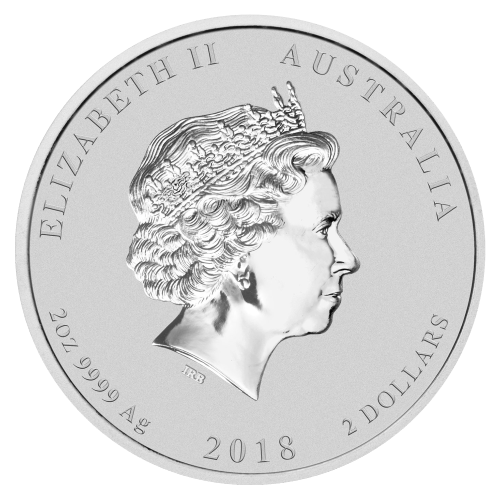 2 oz 2018 Lunar Year of the Dog Colourized Silver Coin | Perth Mint