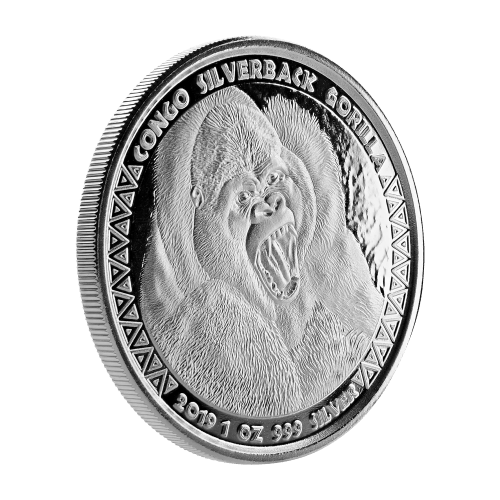 1 oz 2019 Congo Silverback Gorilla Silver Coin
