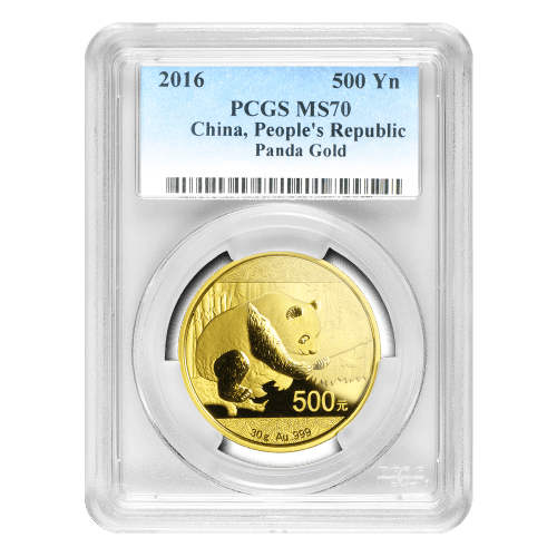 Pièce 30 grammes d'or Panda Chine MS-70 PCGS 2016