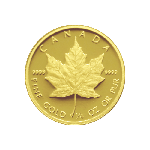 Ensemble de 4 pièces d'or Feuille d'érable canadienne épreuve numismatique 10e anniversaire 1989